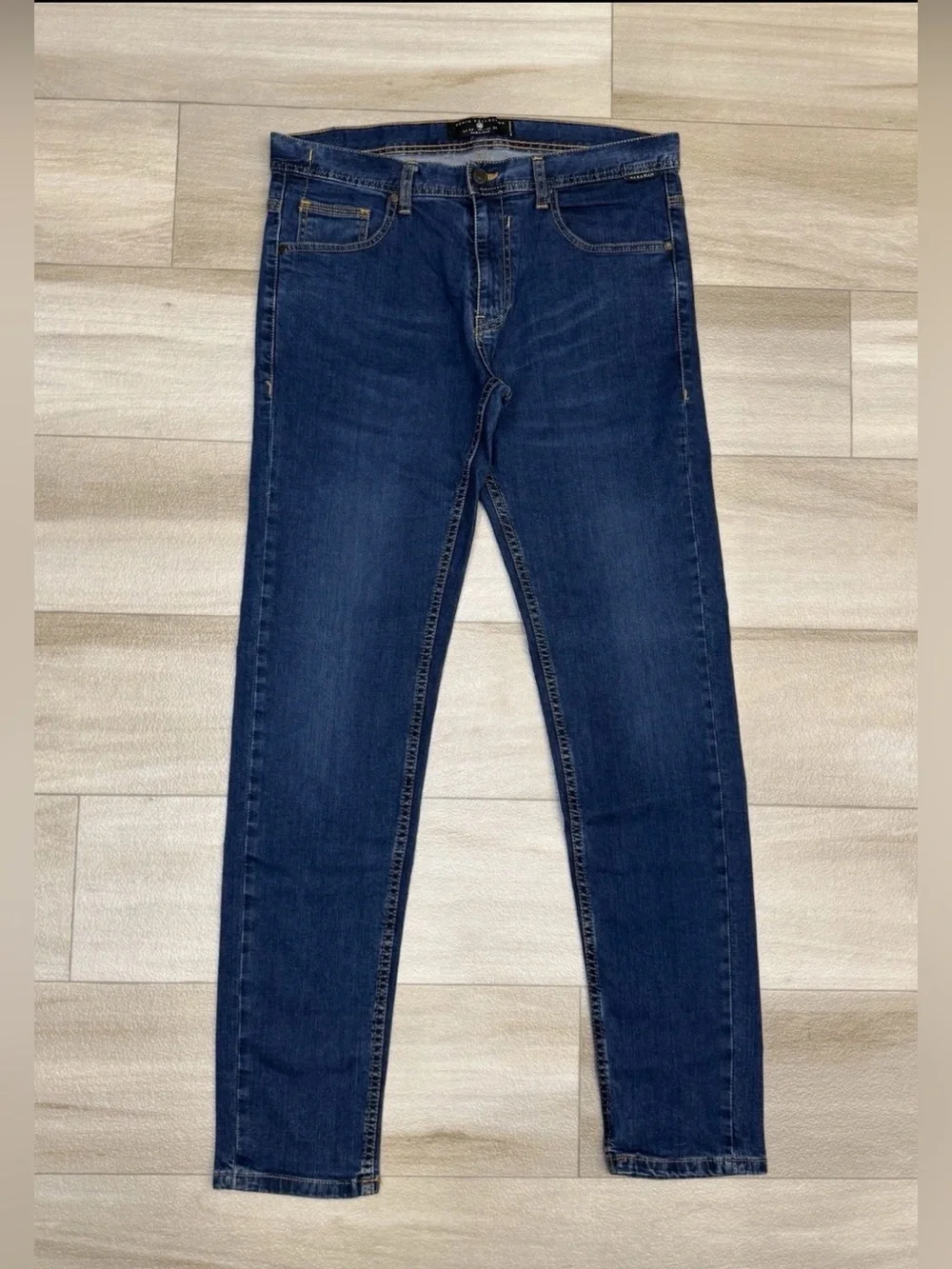 Zara Man Men's Slim Fit Dark Wash Stretch Denim Jeans Size 34 Msr 33x33 Blue